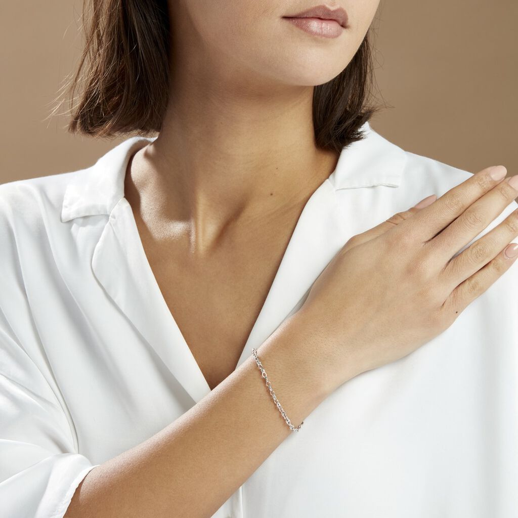 Bracelet Carrus Argent Blanc - Bracelets mailles Femme | Marc Orian