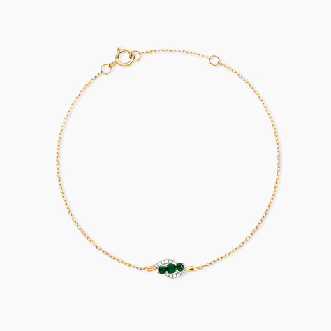 Bracelet Trinitie Or Jaune Emeraude Diamant - Bracelets chaînes Femme | Marc Orian