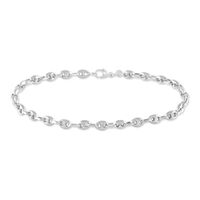 Bracelet Dami Maille Grain De Cafe Or Blanc