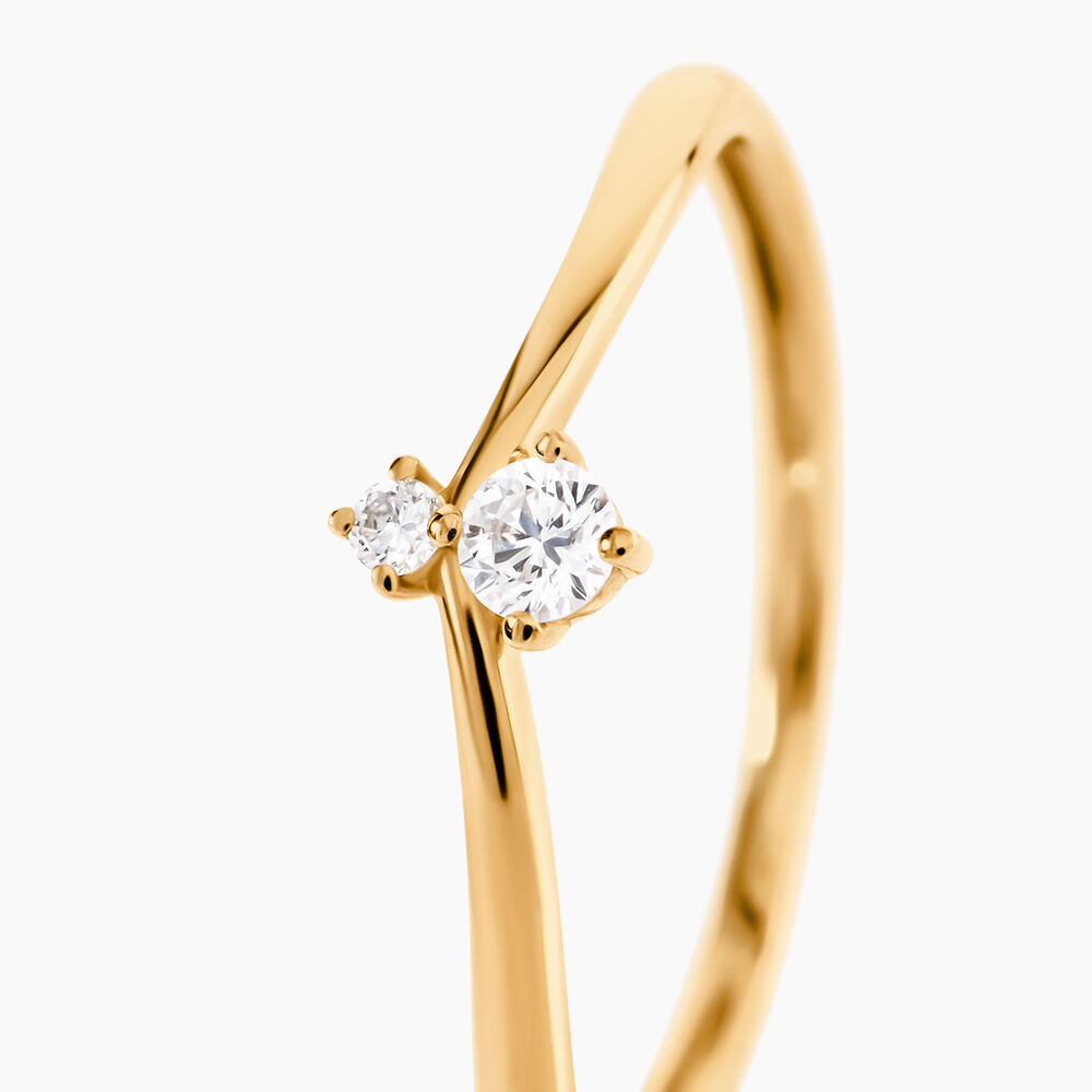Bague Saran Or Jaune Diamant Synth&eacute;tique - Bagues avec pierre Femme | Marc Orian