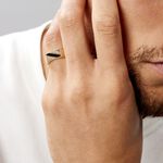 Chevali&egrave;re Plaqu&eacute; Or Jaune Barth Email Noir - Bijoux fantaisie Homme | Marc Orian