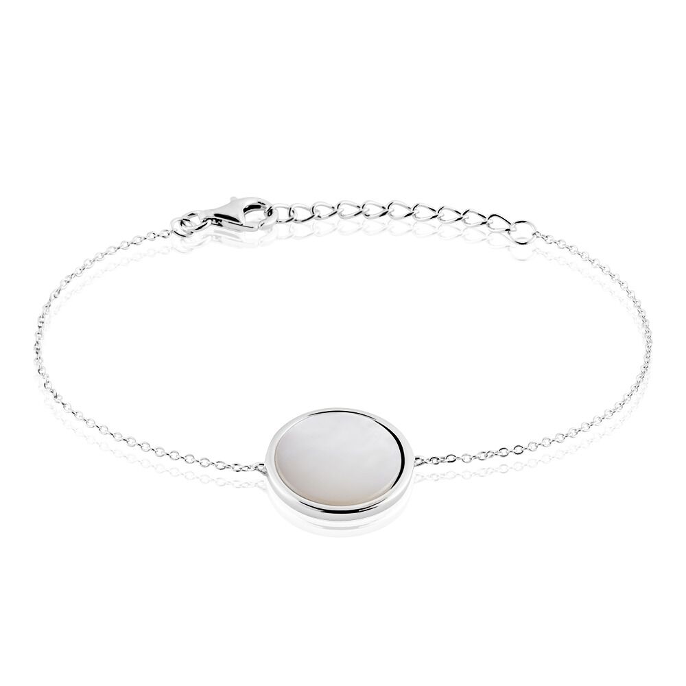 Bracelet Zealie Argent Blanc Nacre - Bracelets Medailles Femme | Marc Orian