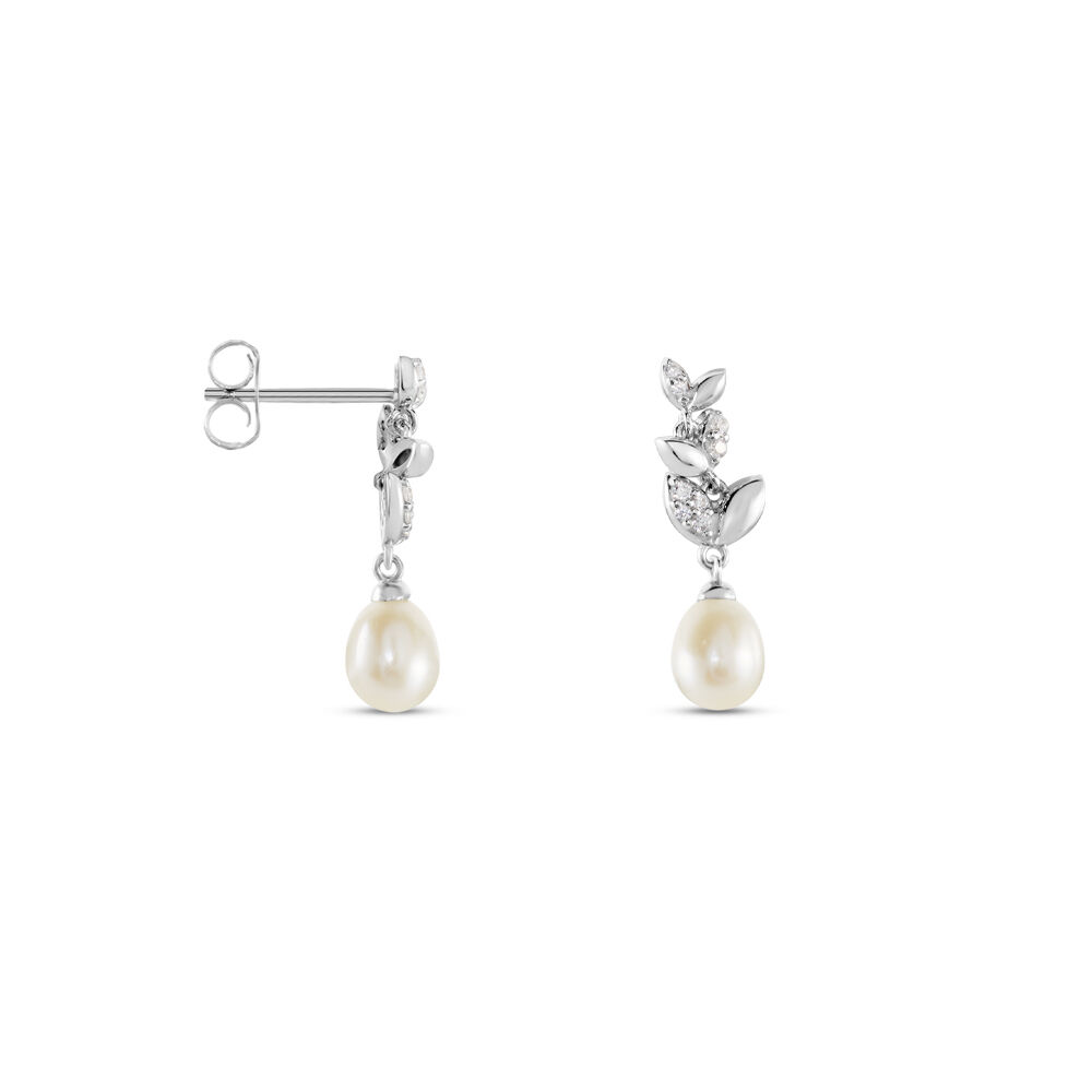 Boucles D'oreilles Pendantes Giambattista Argent Blanc Perle Et Oxyde - Pendantes Femme | Marc Orian