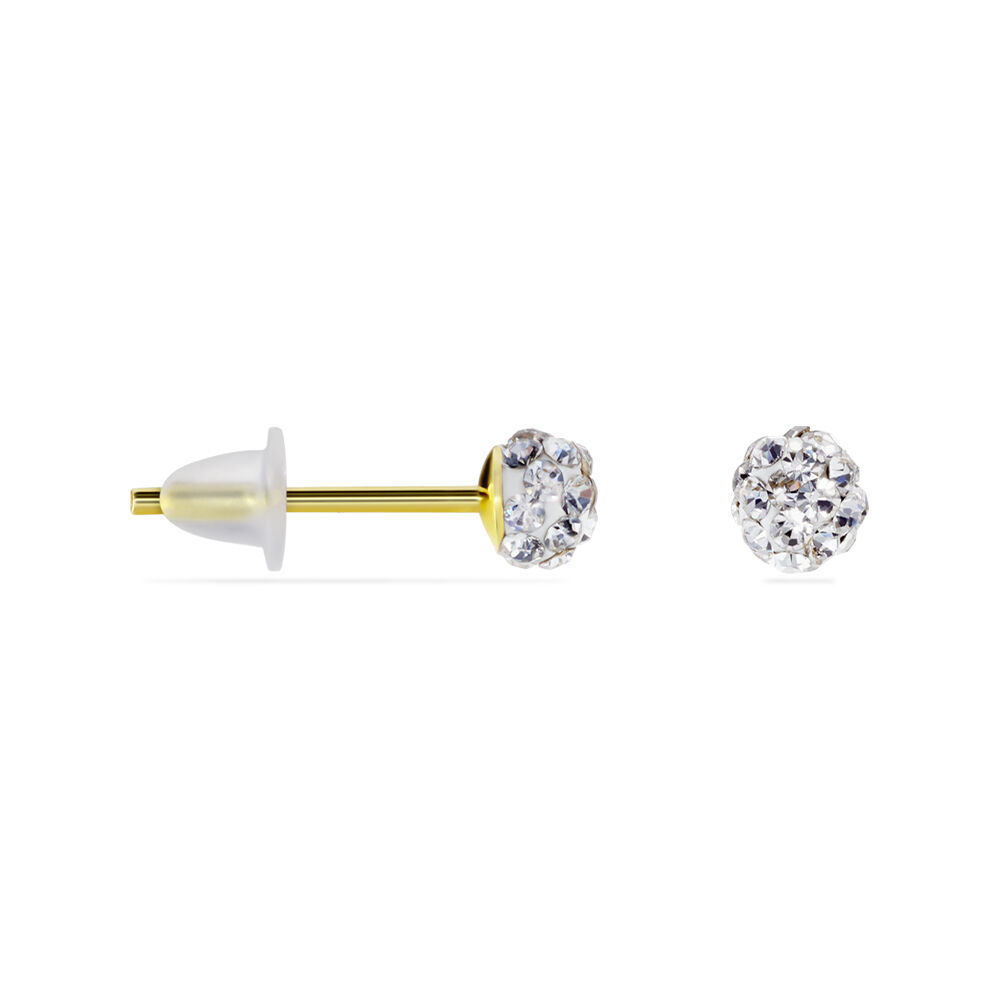 Boucles D'oreilles Puces Fidelia Boule Or Jaune Boules Cristal - Puces Femme | Marc Orian