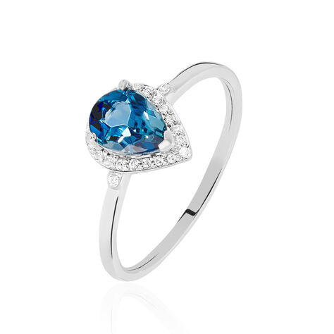 Bague Anatolie Or Blanc Topaze Et Oxyde De Zirconium - Bagues pierres fines Femme | Marc Orian