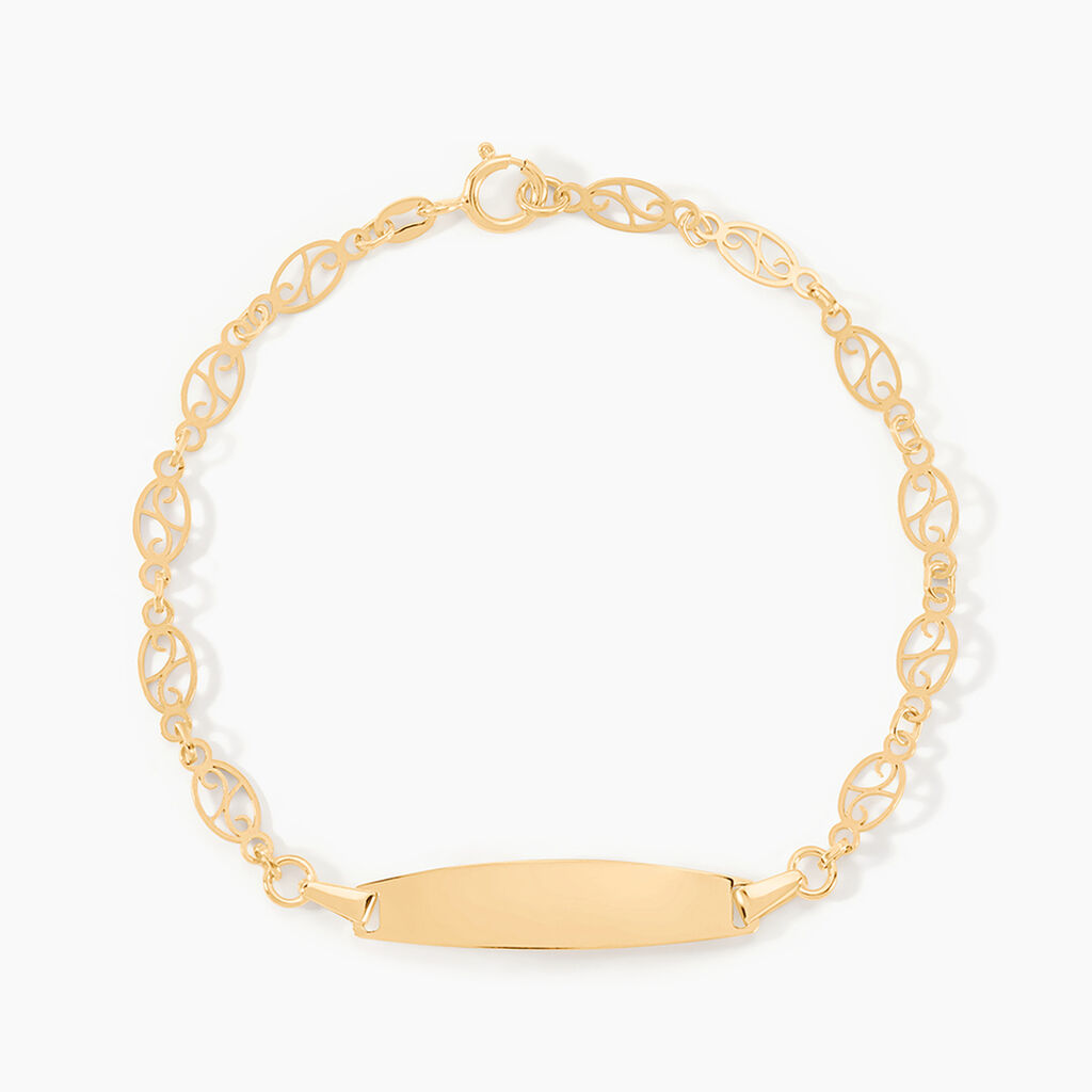 Bracelet Identit&eacute; Eudoxie Maille Filigrane Or Jaune - Gourmettes Enfant | Marc Orian