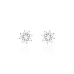 Boucles D'oreilles Puces Lorraine Argent Blanc Oxyde De Zirconium - Puces Femme | Marc Orian