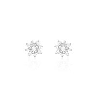 Boucles D'oreilles Puces Lorraine Argent Blanc Oxyde De Zirconium
