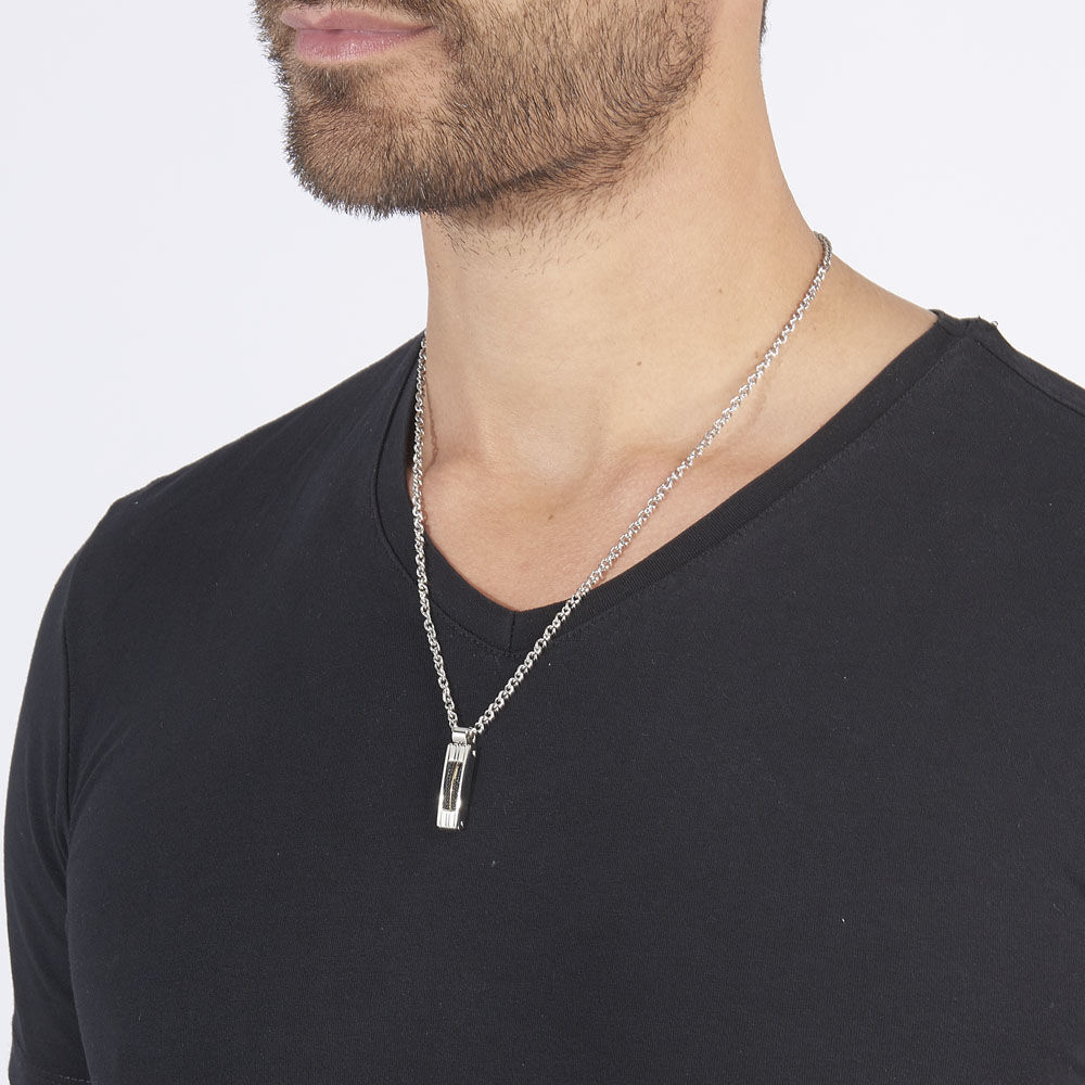 Collier Charlie-rose Acier Blanc - Colliers Homme | Marc Orian