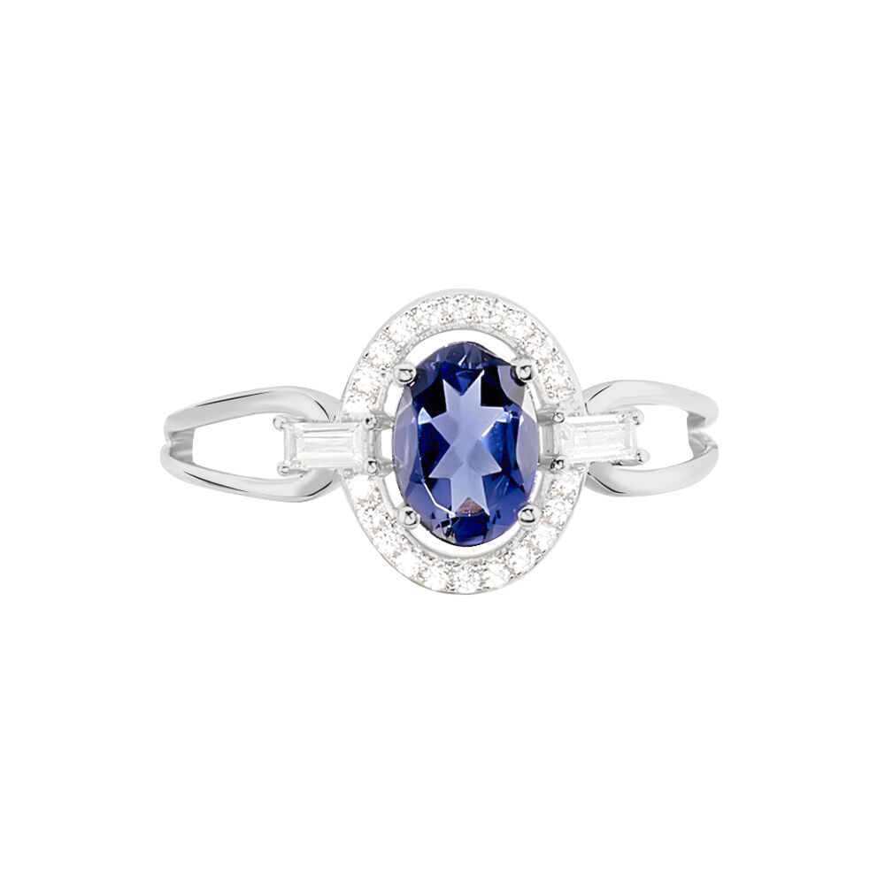 Bague Dally Or Blanc Oxyde De Zirconium Iolite - Solitaires Femme | Marc Orian