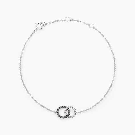 Bracelet Bella Or Blanc Diamant - Bracelets Anneaux Entrelaces Femme | Marc Orian