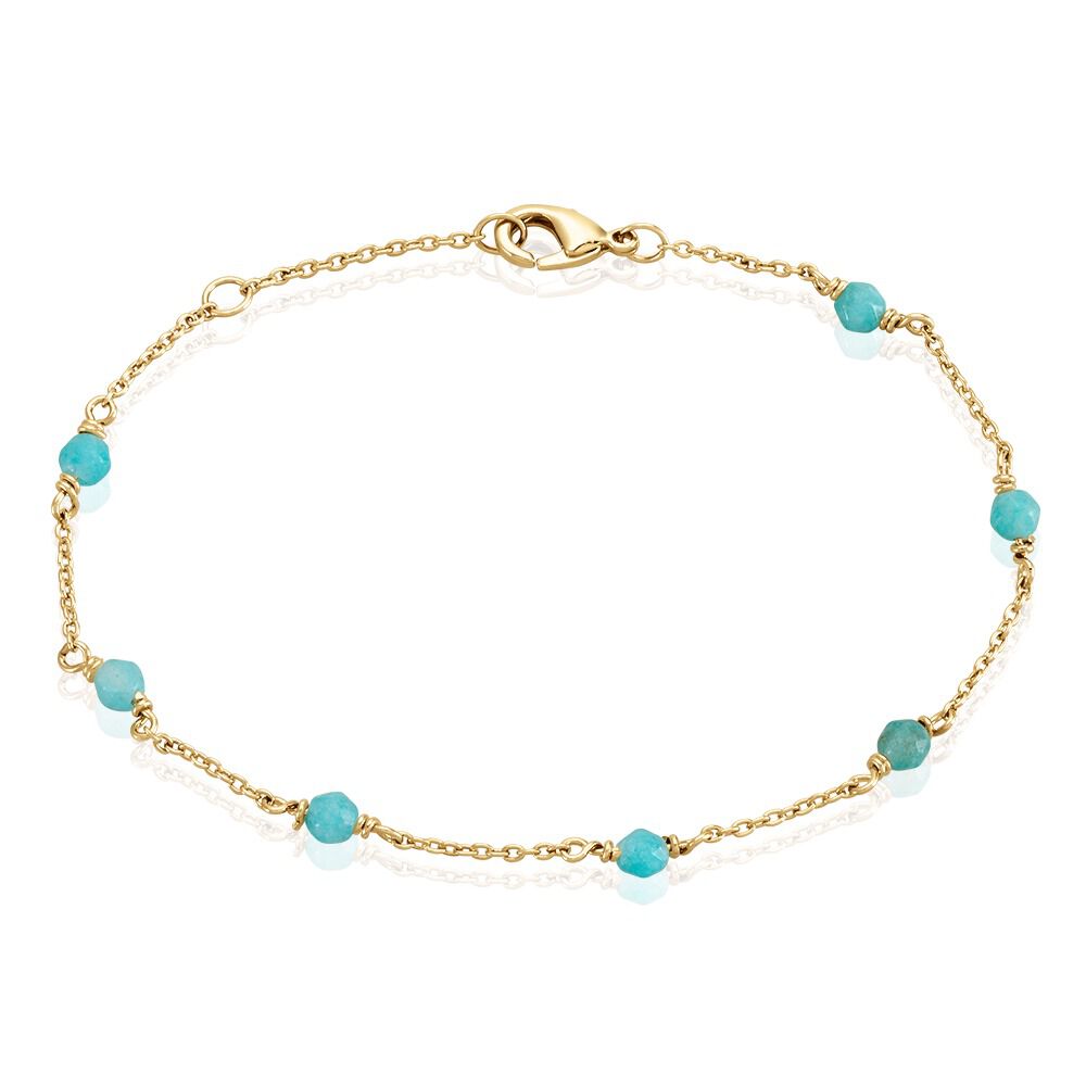 Bracelet Calliope Plaqu&eacute; Or Dor&eacute; Amazonite - Bracelets fantaisie Femme | Marc Orian