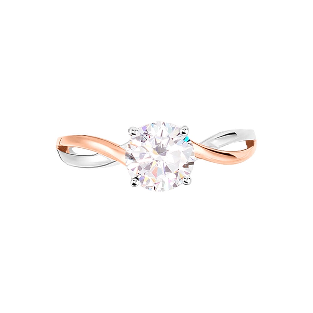 Bague Solitaire Micheline Or Bicolore Oxyde De Zirconium - Solitaires Femme | Marc Orian