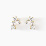 Boucles D'oreilles Puces Baliatista Or Jaune Diamant Synth&eacute;tique - Puces Femme | Marc Orian