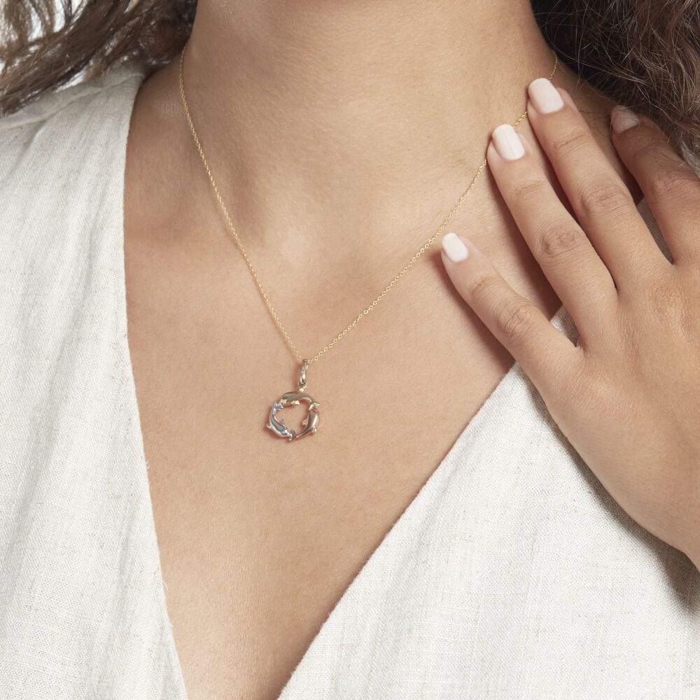 Pendentif Haizia Trio Dauphins Or Tricolore - Pendentifs Famille | Marc Orian