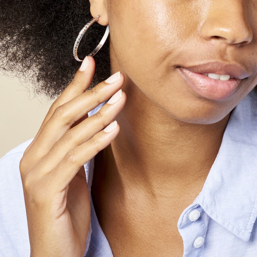 Créoles Argent Blanc Esmee - Créoles Femme | Marc Orian