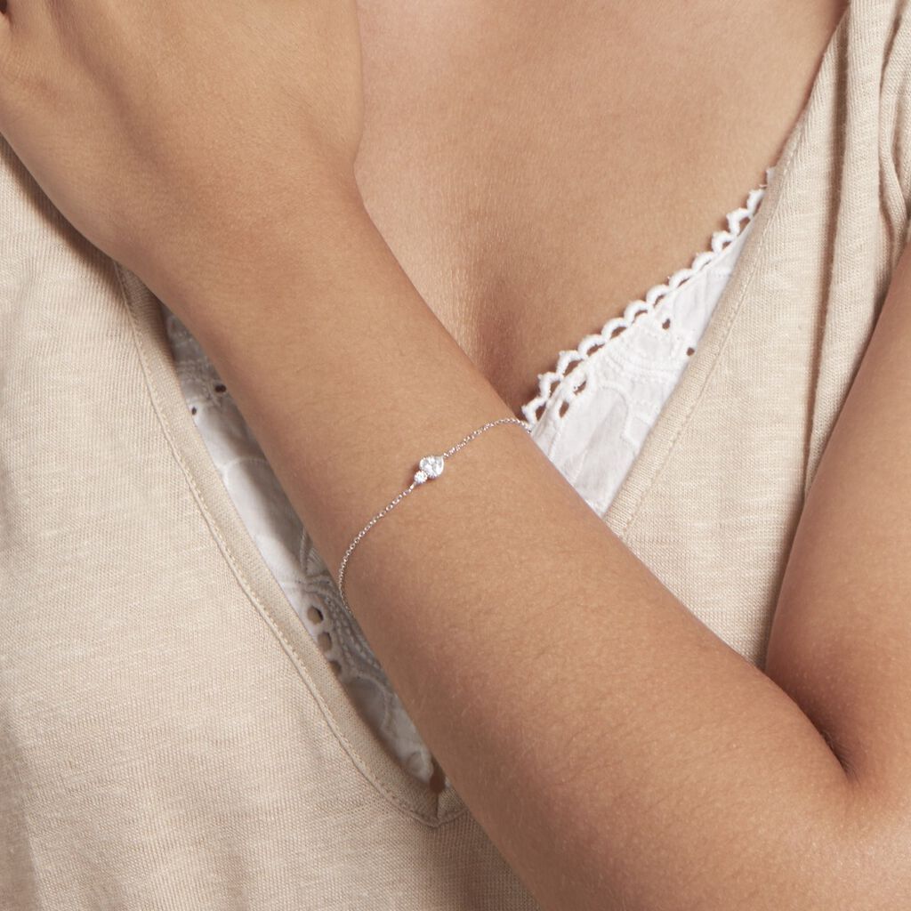Bracelet Shannon Argent Blanc Oxyde De Zirconium - Bracelets chaînes Femme | Marc Orian