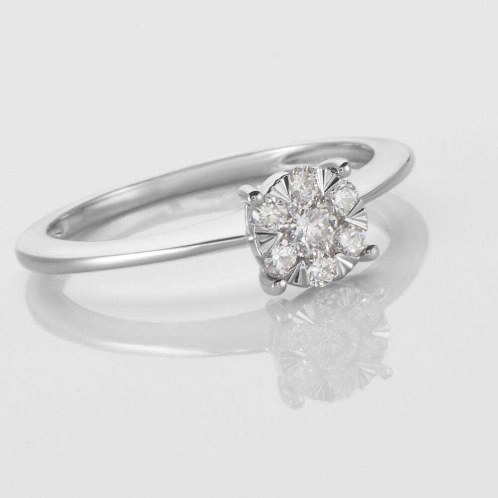 Bague Solitaire Or Blanc Dream Diamants - Parures de mariage Femme | Marc Orian