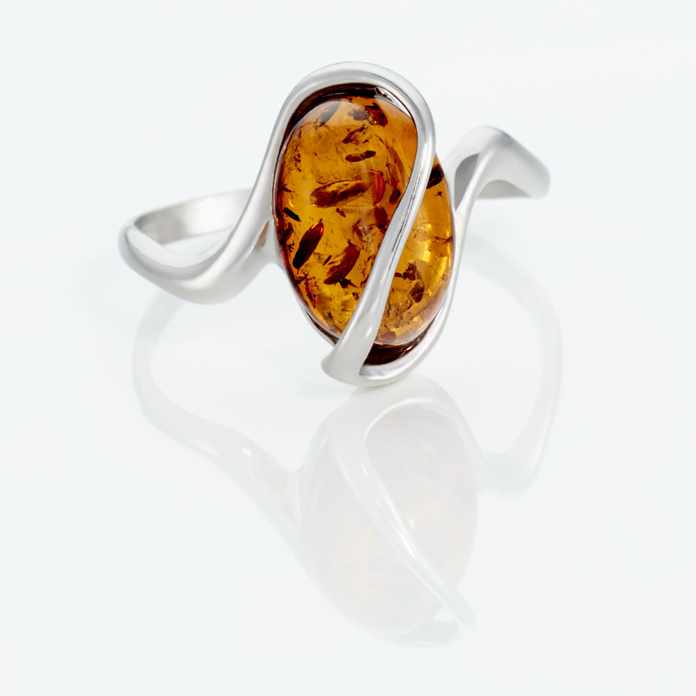 Bague Argent Blanc Leeloo Ambre - Bijoux fantaisie Femme | Marc Orian