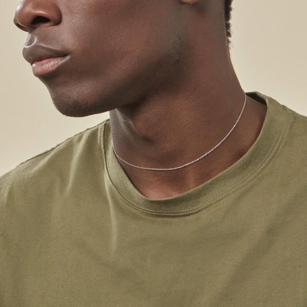Chaîne Ilan Maille Forçat Ronde Or Blanc - Chaines Unisex | Marc Orian