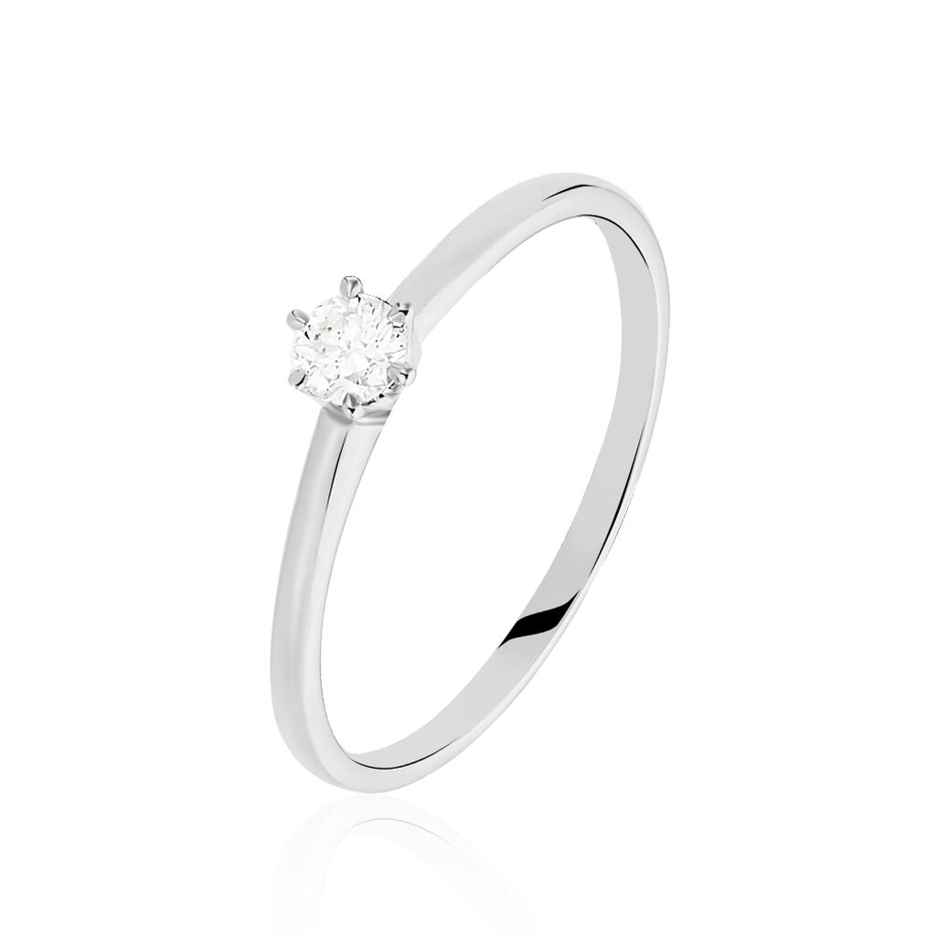 Bague Solitaire Samantha Or Blanc Diamant - Solitaires Femme | Marc Orian