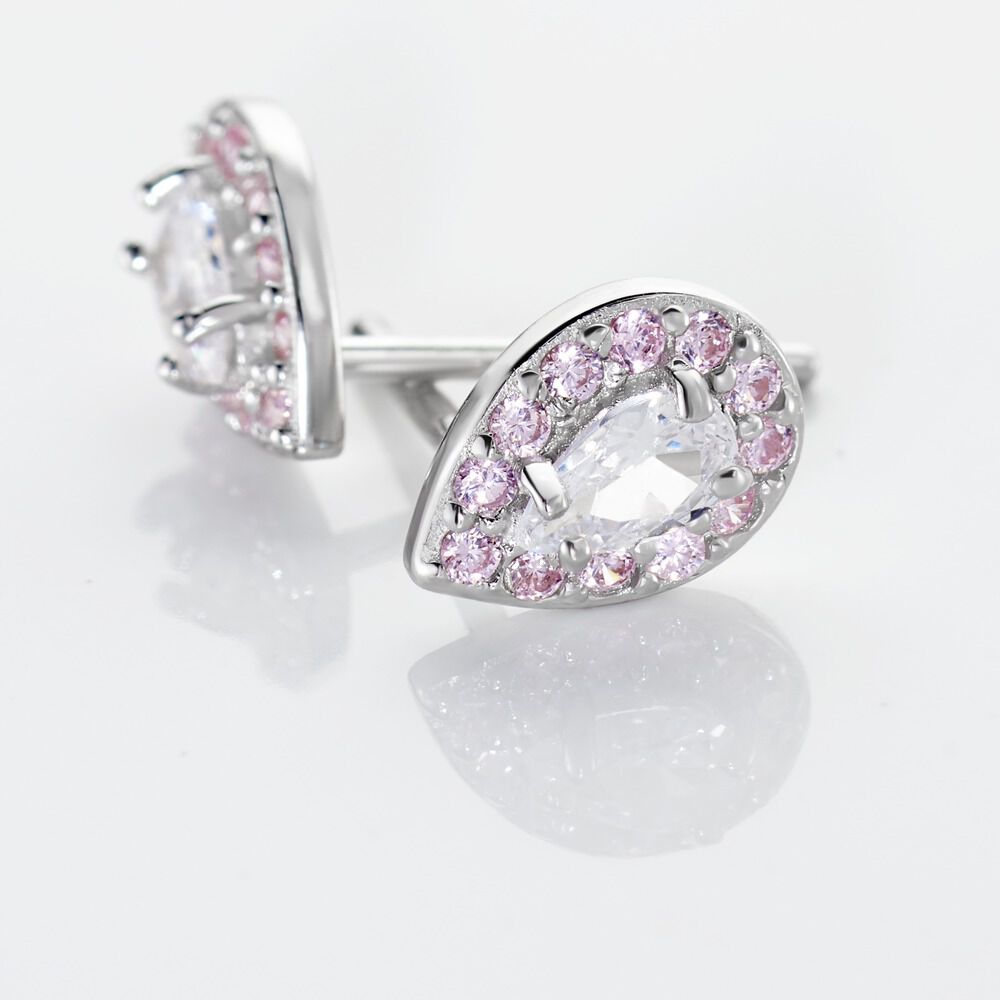 Boucles D'oreilles Puces Argent Blanc Tania Oxydes De Zirconium - Puces Femme | Marc Orian