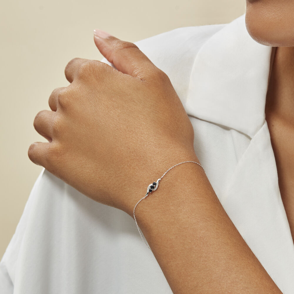 Bracelet Trinitie Or Blanc Saphir Diamant - Bracelets chaînes Femme | Marc Orian