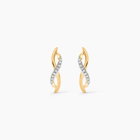 Boucles D'oreilles Puces Smina Or Jaune Diamant - Pendantes Femme | Marc Orian