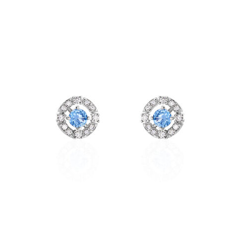 Boucles D'oreilles Puces Carren Argent Blanc Oxyde De Zirconium - Puces Femme | Marc Orian