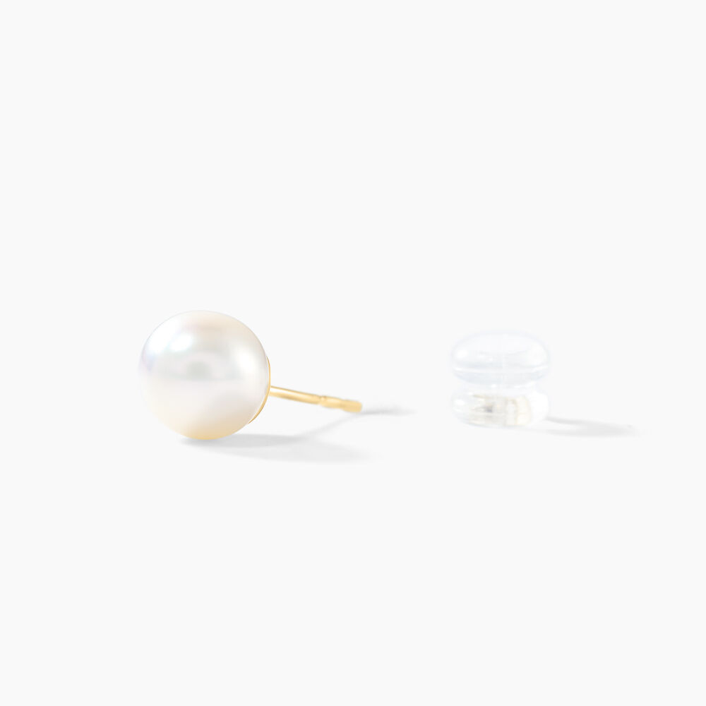 Boucles D'oreilles Puces Ursulina Or Jaune Perle De Culture - Boucles d'oreilles mariage Femme | Marc Orian