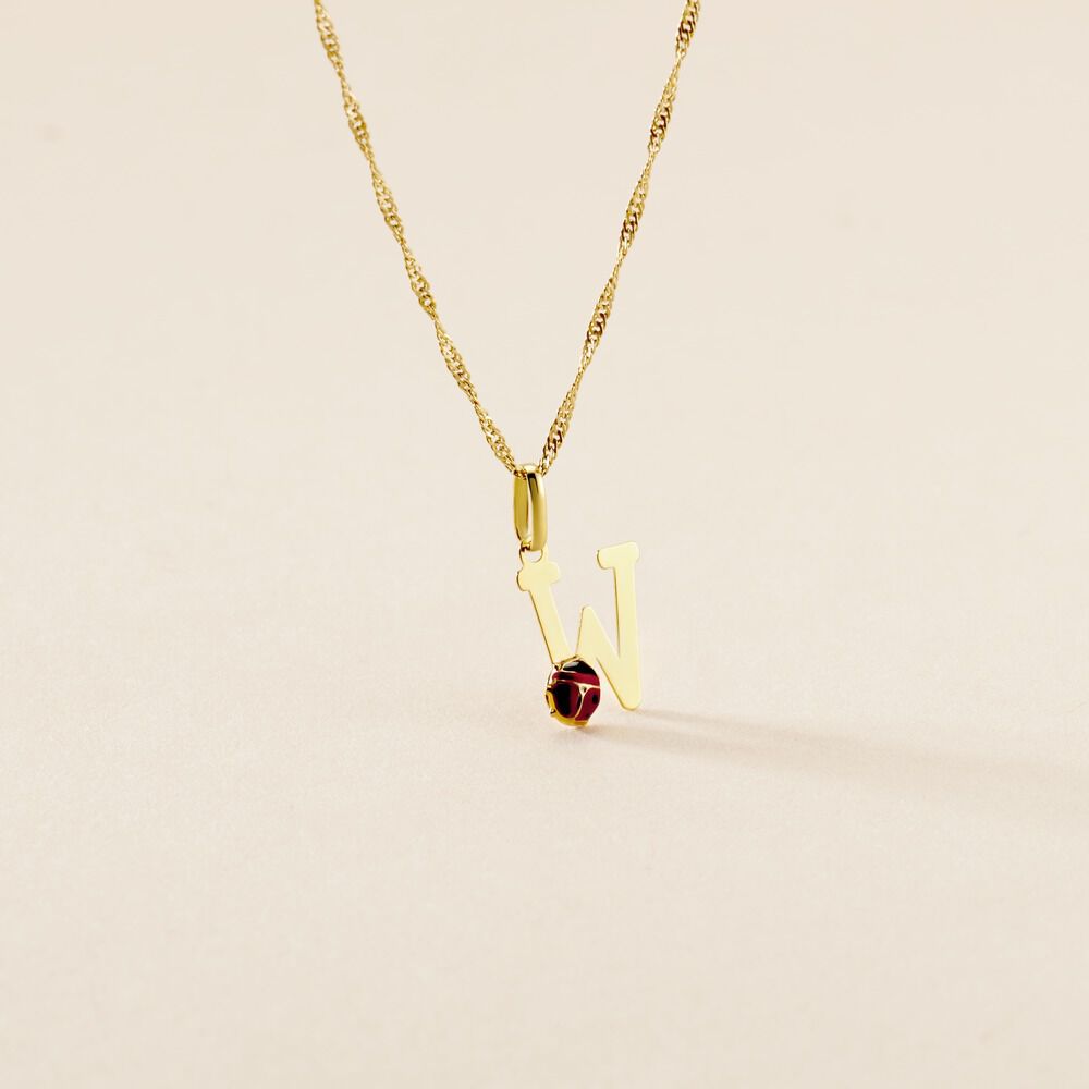 Pendentif Helidie Coccinelle Lettre Or Jaune - Pendentifs Enfant | Marc Orian