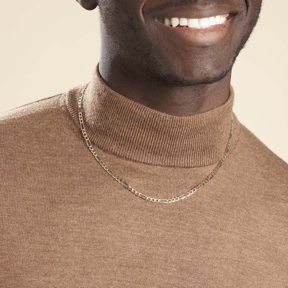 Chaîne Cameo Maille Alternee 1/3 Or Bicolore - Chaines Homme | Marc Orian