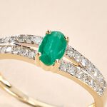 Bague Carlton Or Jaune Emeraude Diamant - Bagues vintage Femme | Marc Orian