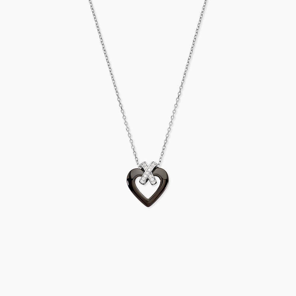 Collier Nolwen Argent Blanc C&eacute;ramique Et Oxyde De Zirconium - Colliers avec pierres Femme | Marc Orian