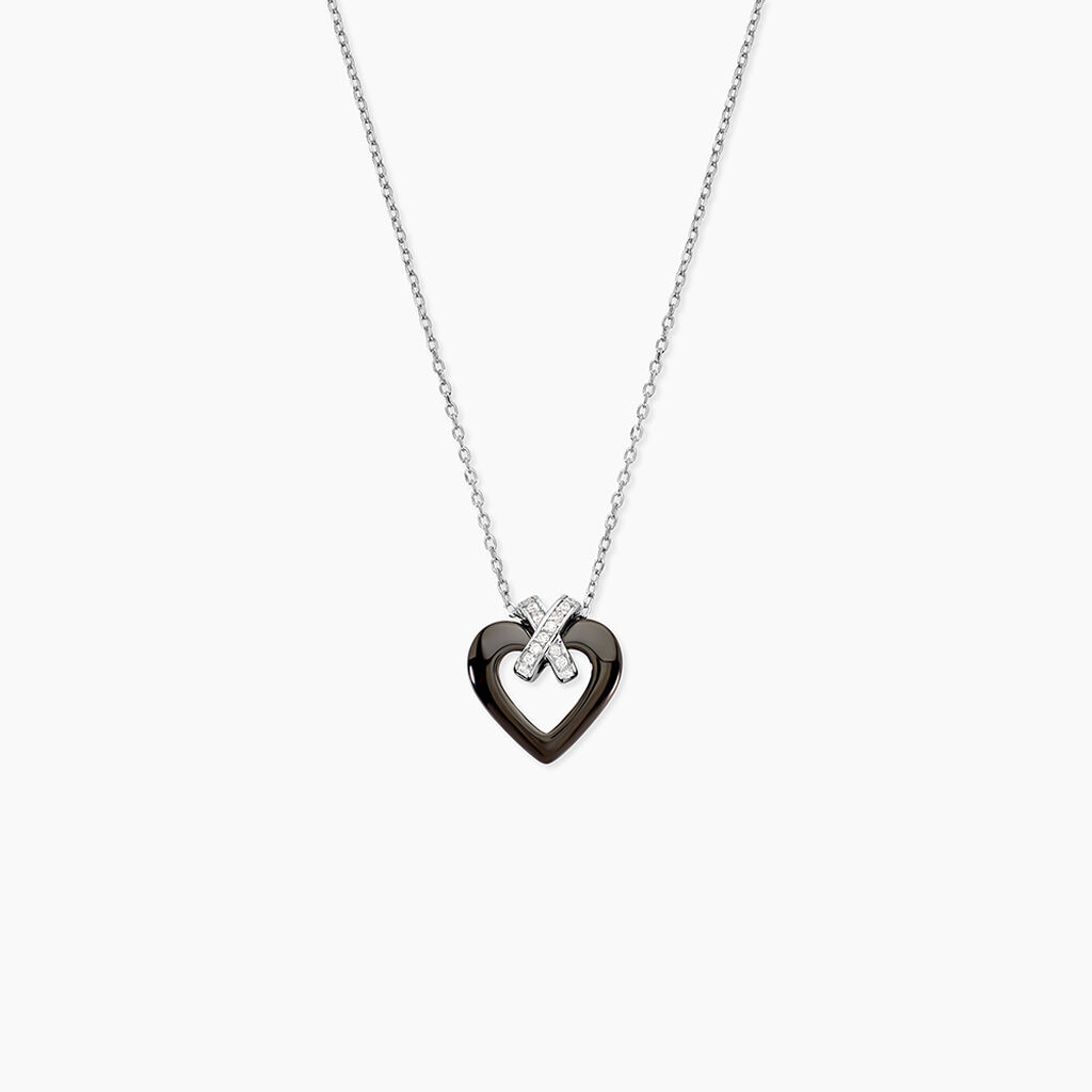 Collier Nolwen Argent Blanc C&eacute;ramique Et Oxyde De Zirconium - Colliers avec pierres Femme | Marc Orian