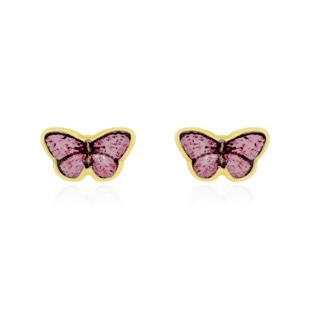Boucles D'oreilles Puces Sulivia Papillon Or Jaune - Puces Enfant | Marc Orian