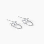Bijoux D'oreilles Desert Argent Blanc Oxyde De Zirconium - Piercings d'oreilles Femme | Marc Orian