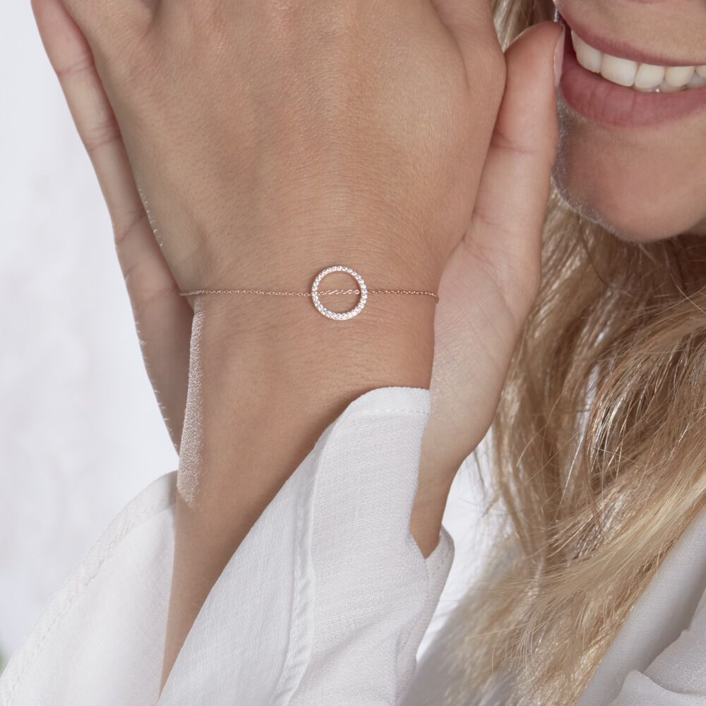 Bracelet Alysone Argent Rose Oxyde De Zirconium - Bracelets chaînes Femme | Marc Orian