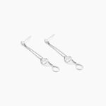 Boucles D'oreilles Pendantes Emerika Or Blanc Oxyde De Zirconium - Pendantes Femme | Marc Orian