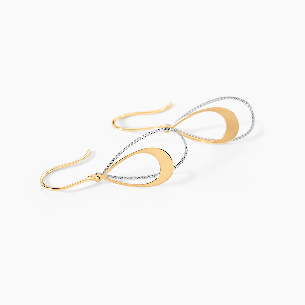 Boucles D'oreilles Pendantes Anila Gouttes Or Bicolore - Pendantes Femme | Marc Orian