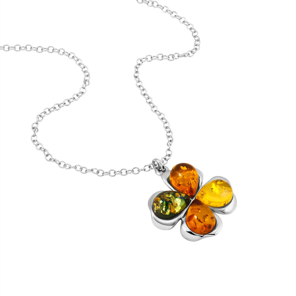 Collier Oviya Argent Blanc Ambre - Colliers avec pierres Femme | Marc Orian