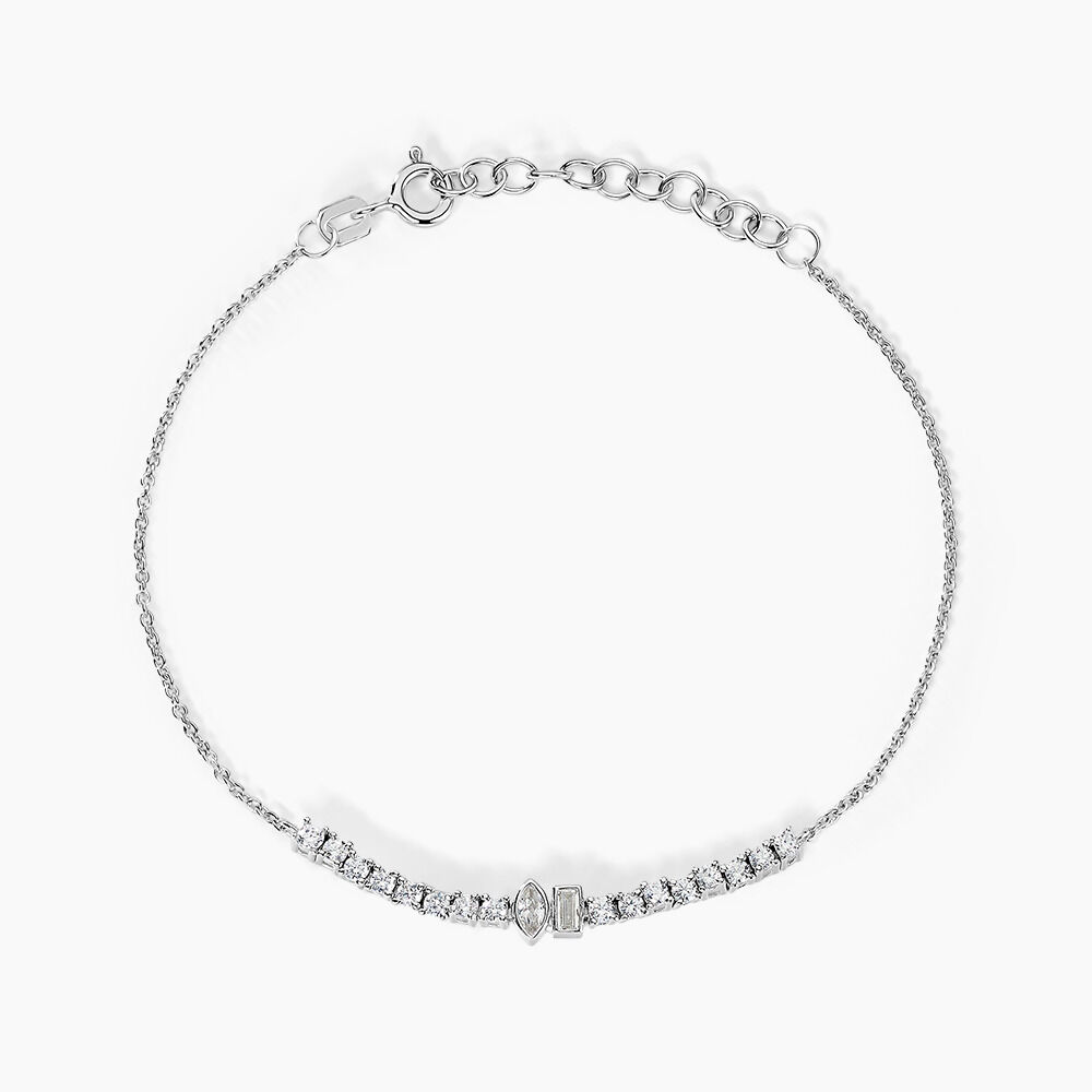 Bracelet Dua Argent Blanc Oxyde De Zirconium - Bracelets fantaisie Femme | Marc Orian