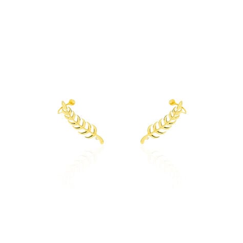 Boucles D'oreilles Grimpantes Eponine Plume Or Jaune - Piercings d'oreilles Femme | Marc Orian
