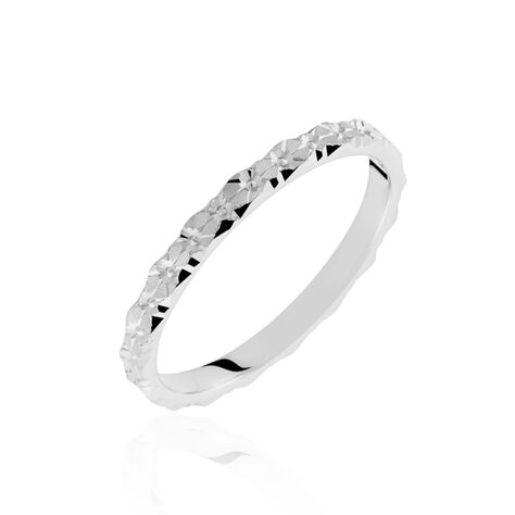 Alliance Marziale Ruban Plat Or Blanc - Alliances Femme | Marc Orian