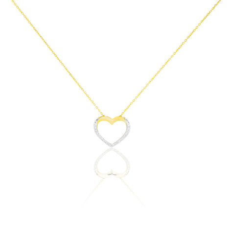 Collier C&oelig;ur Or Jaune Diamant - Colliers avec pierres Femme | Marc Orian
