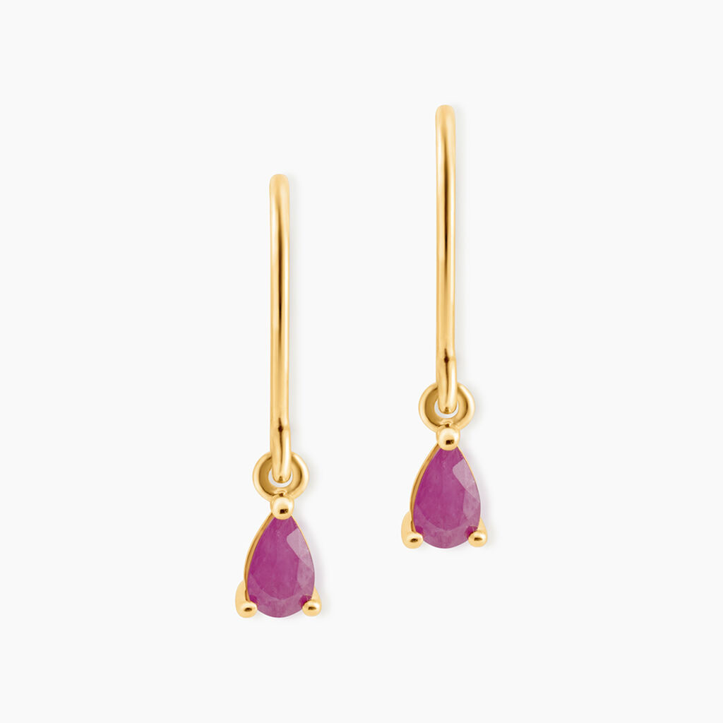 Boucles D'Oreilles Puces Onora Or Jaune Rubis - Puces Femme | Marc Orian
