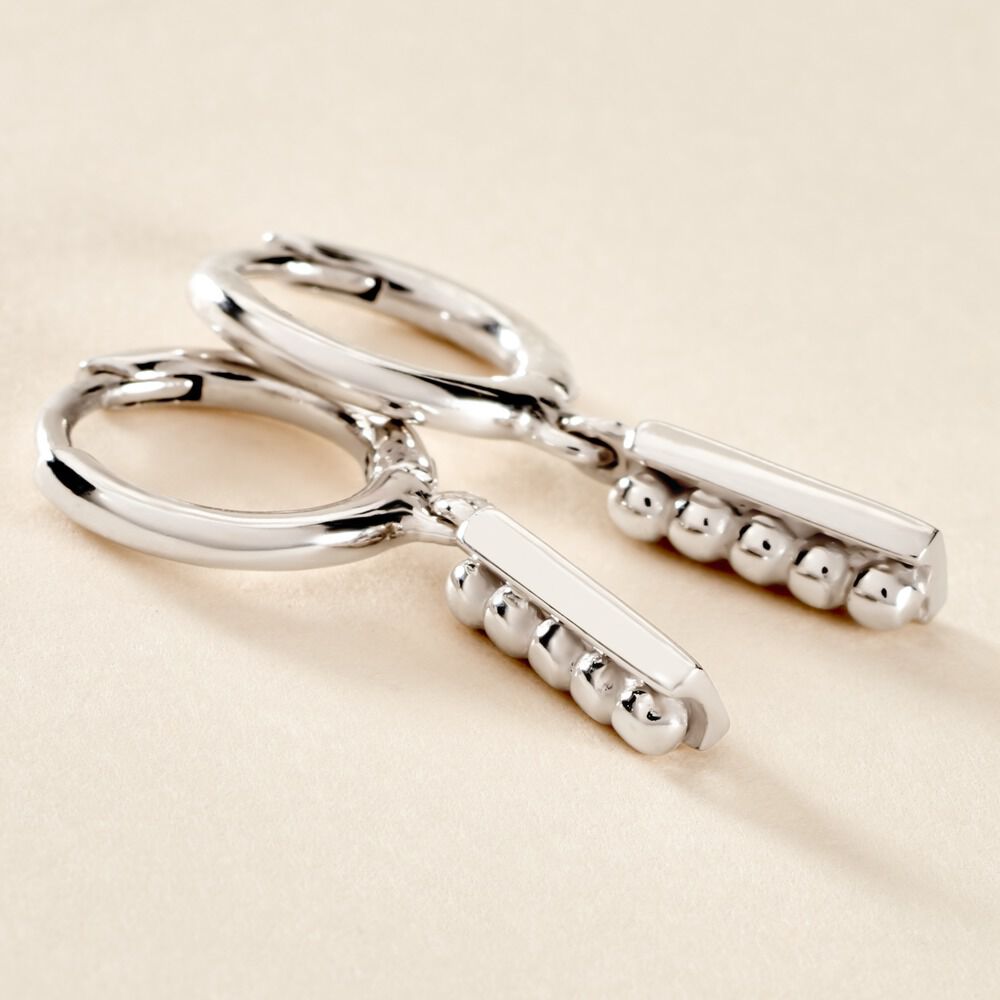 Cr&eacute;oles Snook Argent Blanc - Boucles d'oreilles pampille Femme | Marc Orian