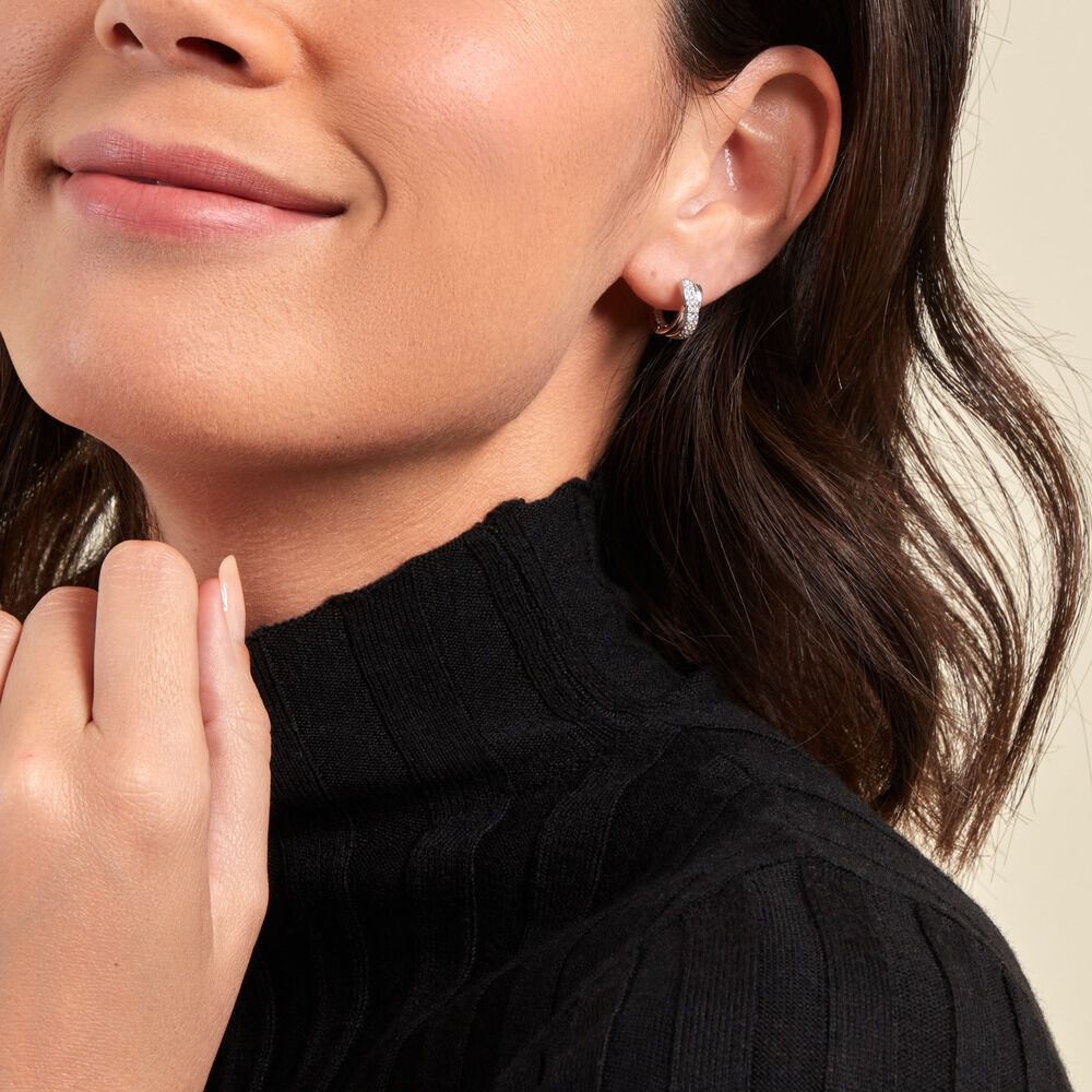 Créoles Farag Argent Blanc Oxyde De Zirconium - Créoles Femme | Marc Orian