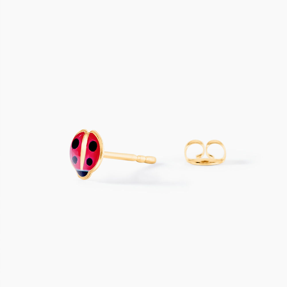 Boucles D'oreilles Puces Helidie Coccinelle Or Jaune - Puces Enfant | Marc Orian