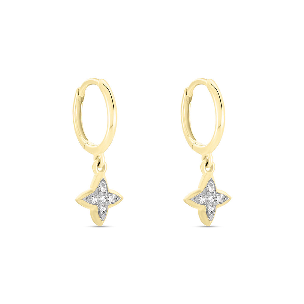 Créoles Delicatesse Or Jaune Diamant - Boucles d'oreilles pierres précieuses Femme | Marc Orian